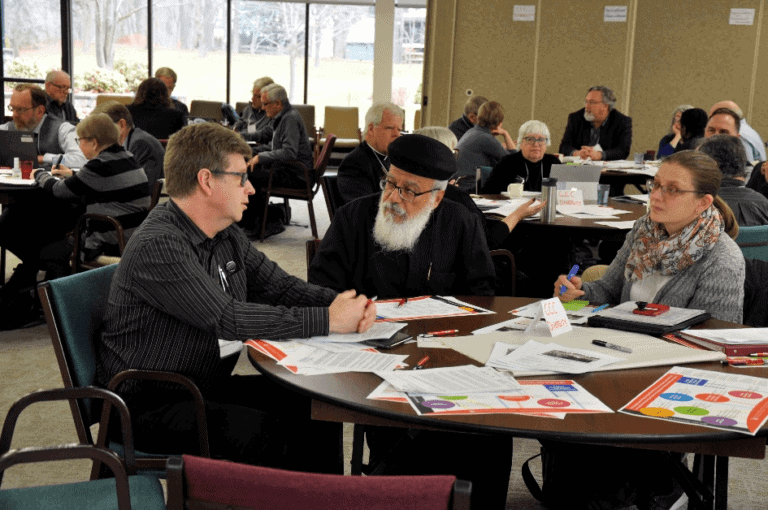 The Canadian Council of Churches remains a place of common ground for Christians in Canada today can gather and think carefully about our shared calling and work together for the common good. Featured: Paul Gehrs (ELCIC), Fr. Ammonius Guirgis (Coptic Orthodox Archdiocese of North America), and ??? (November 2019 Governing Board meeting).
